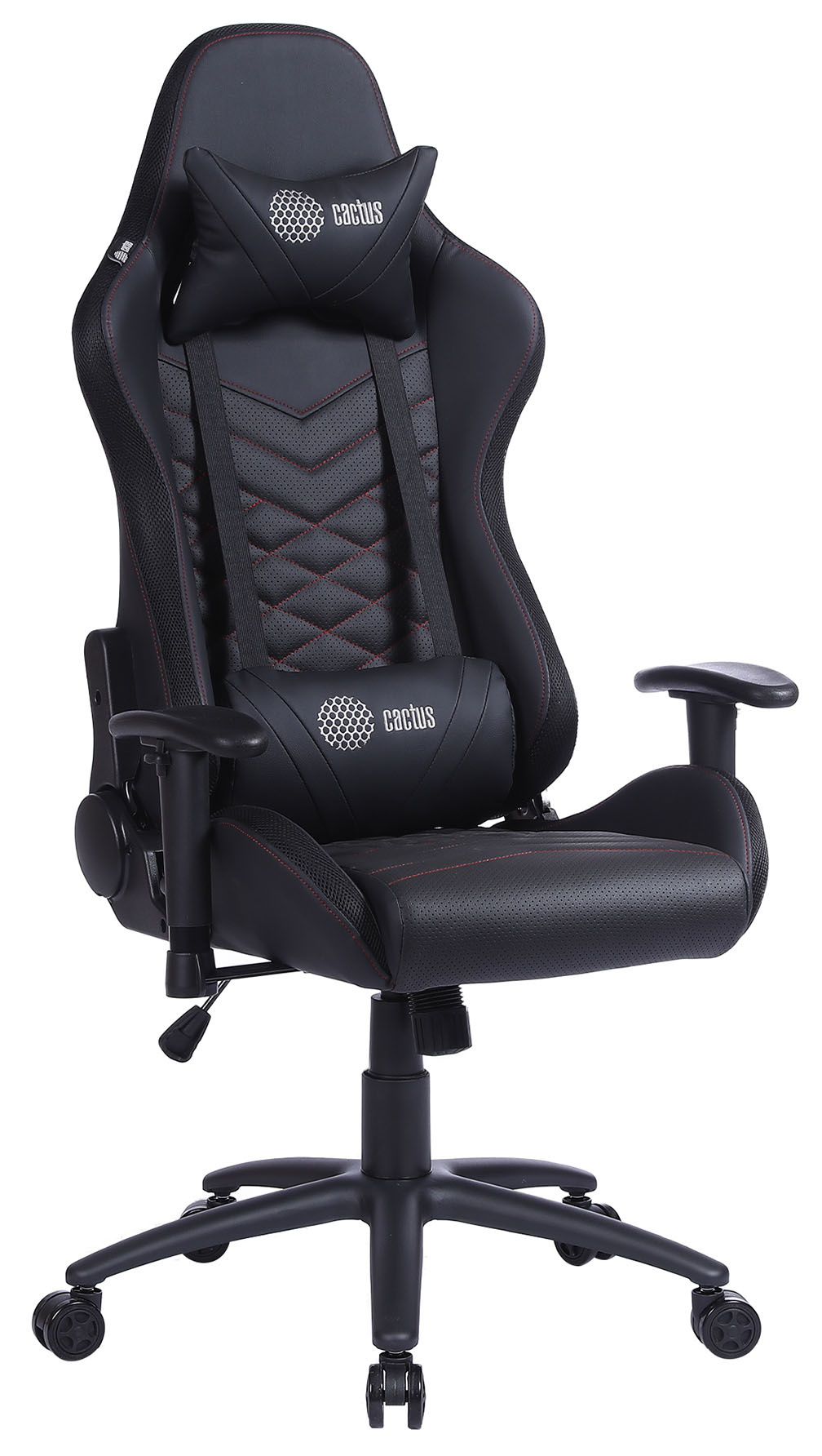 Кресло игровое Cactus CS-CHR-0099BLR черный/красный с подголов. 