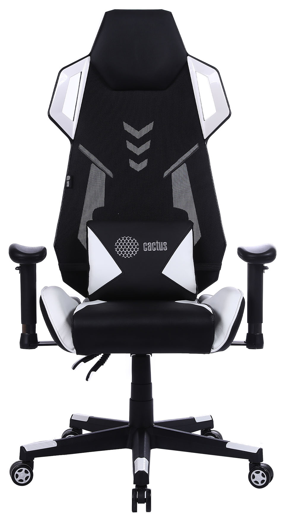 Кресло игровое Cactus CS-CHR-090BLW черный/белый сиденье черный/белый эко.кожа крестовина пластик пластик черный/белый 