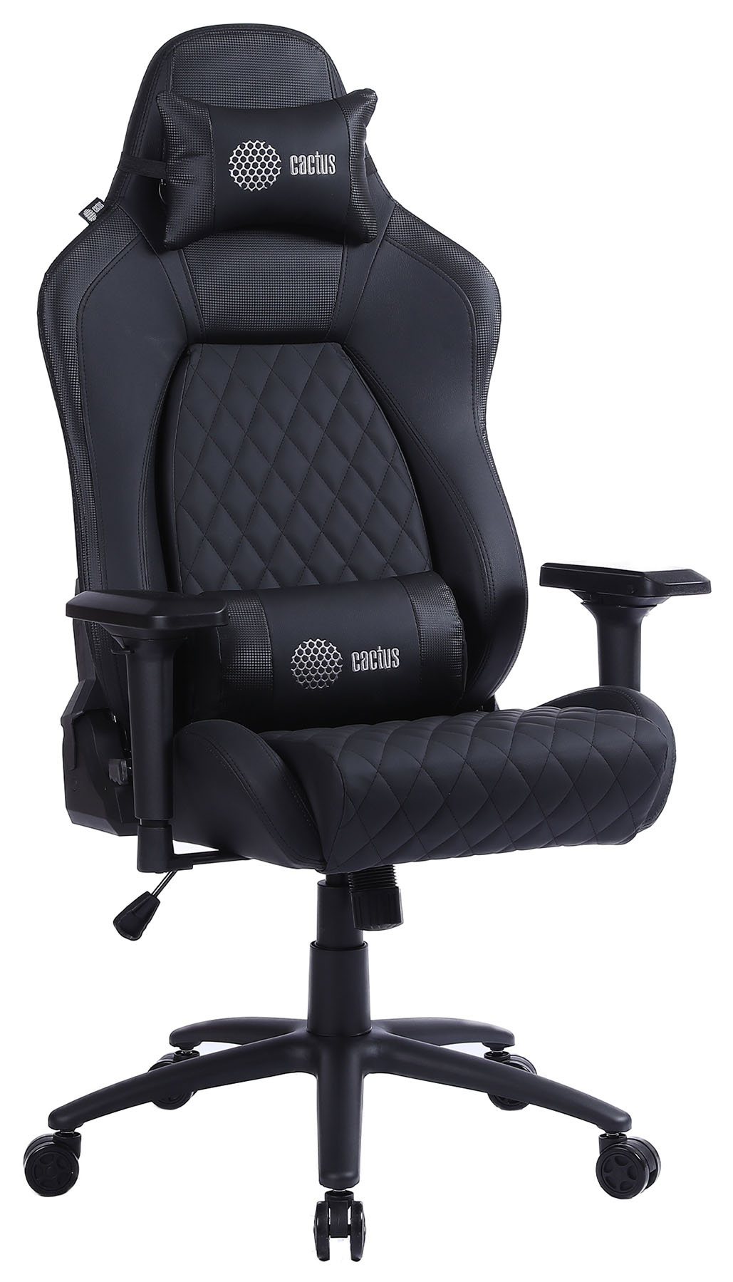 Кресло игровое Cactus CS-CHR-130 черный сиденье черный эко.кожа с подголов. крестовина металл пластик черный 