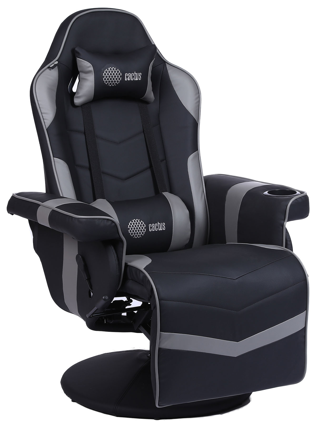 Кресло игровое Cactus CS-CHR-GS200BLG черный/серый сиденье черный/серый эко.кожа металл черный подст.для ног 